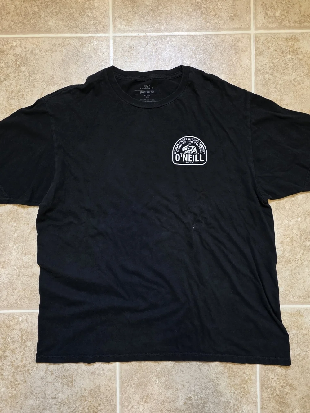 O’Neill Black Graphic Tee XL Surf Skate Back Logo Shirt
